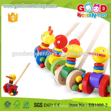 EB1009 6 Design Hardwood Lovely Animals Baby Walk Toy